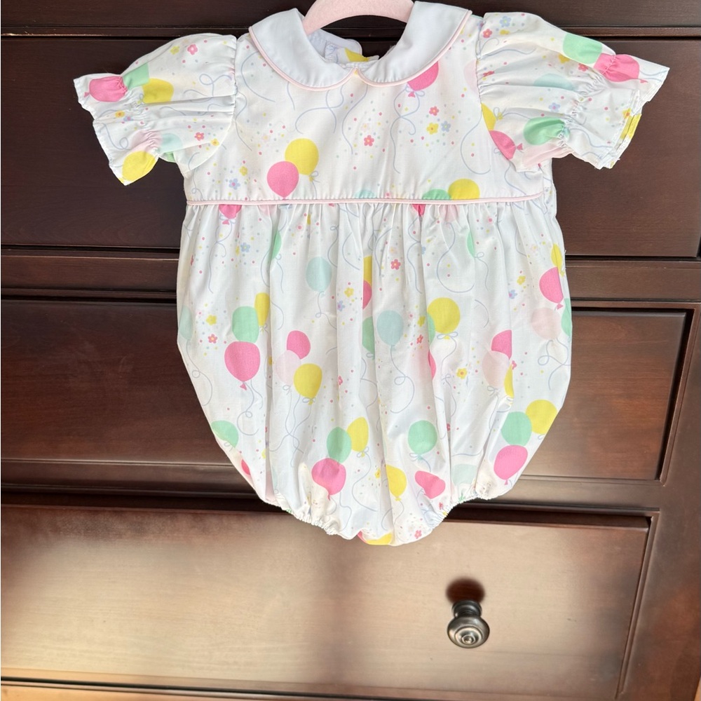Colorful Balloon Celebration Print Baby Romper
